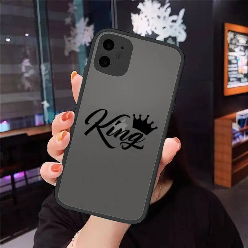 

luxury Crown Princess king Phone Cases Matte Transparent for iPhone 7 8 11 12 s mini pro X XS XR MAX Plus cover funda