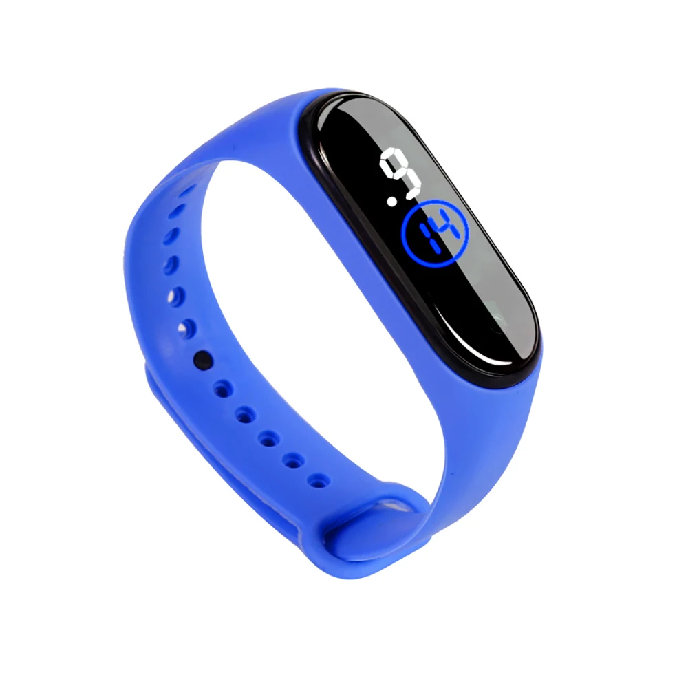 Blue Rovtop M4 Смарт светодиодный сенсорный электронные часы браслет водонепроницаемые мужские женские спортивные часы с месяцем День наручные часы Z4 - Цвет: Blue