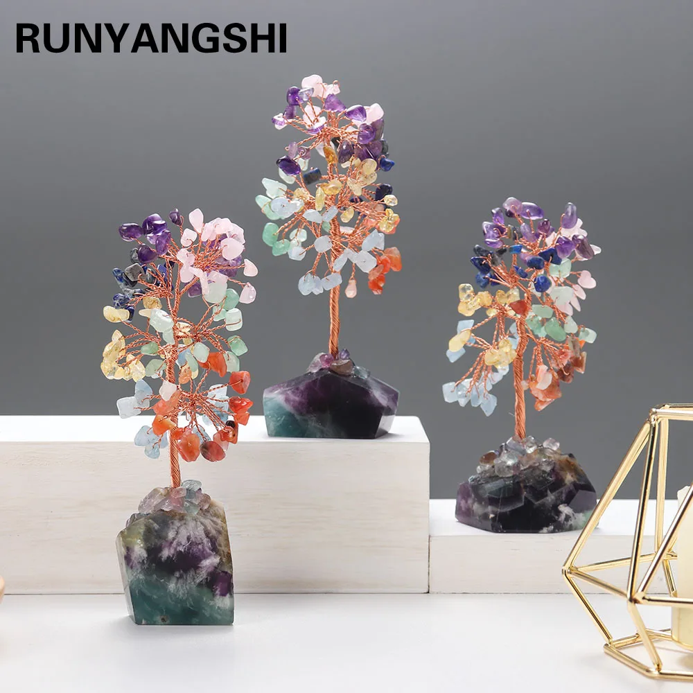 

Натуральная чакра, хрустальные деревья, розовые кварцевые соусы, медная проволока, обернутое перьями, флуоритовое дерево фэн-шуй, домашний ...