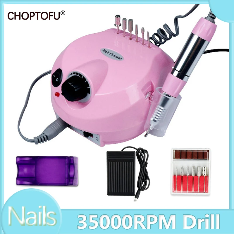 

35000RPM Electric Nail Drill 5Colors Nail Polisher 32W Micromotor Nail Drill Machine Milling Cutter Nail File Drill Bit Tool Kit