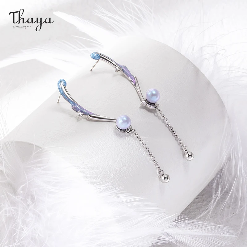 

Женские серьги-гвоздики Thaya, сережки из стерлингового серебра S925 пробы с кисточками, Роскошные ювелирные украшения