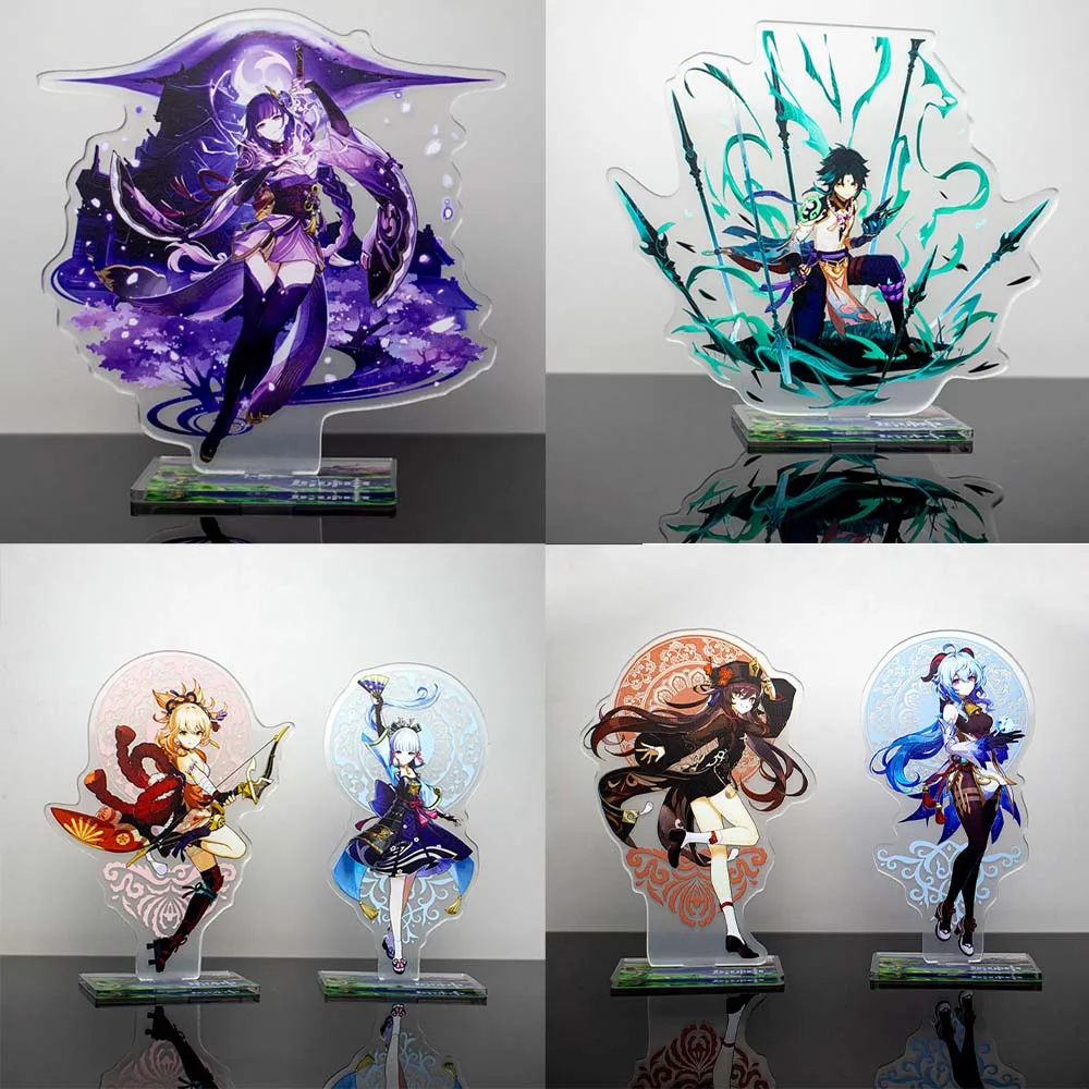 

Game Genshin Impact Acrylic Stand Model Plate Desk Decor Standing Sign Keychains Cosplay School Bag Backpack Anime Pendant