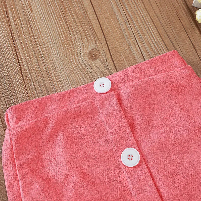 Осенний повседневный комплект одежды для маленьких девочек Блузка с цветочным