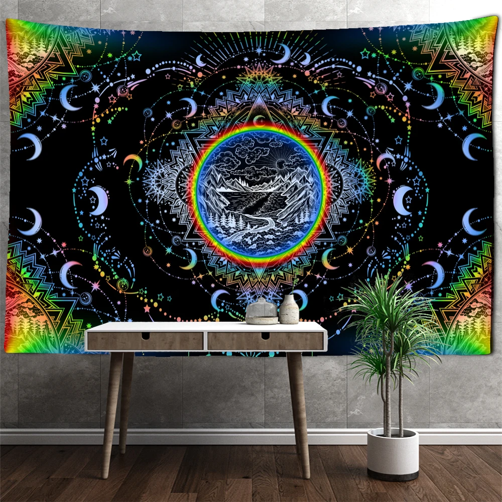 

Mandala Tapestry White Black Sun And Moon Tapestry Wall Hanging Gossip Tapestries Hippie Wall Rugs Dorm Decor Blanket