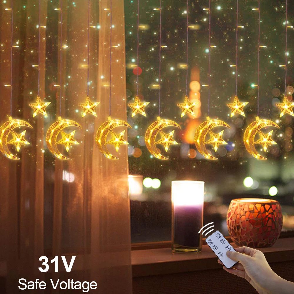 Гирлянда-занавес с пультом дистанционного управления 31 В | Лампы и освещение
