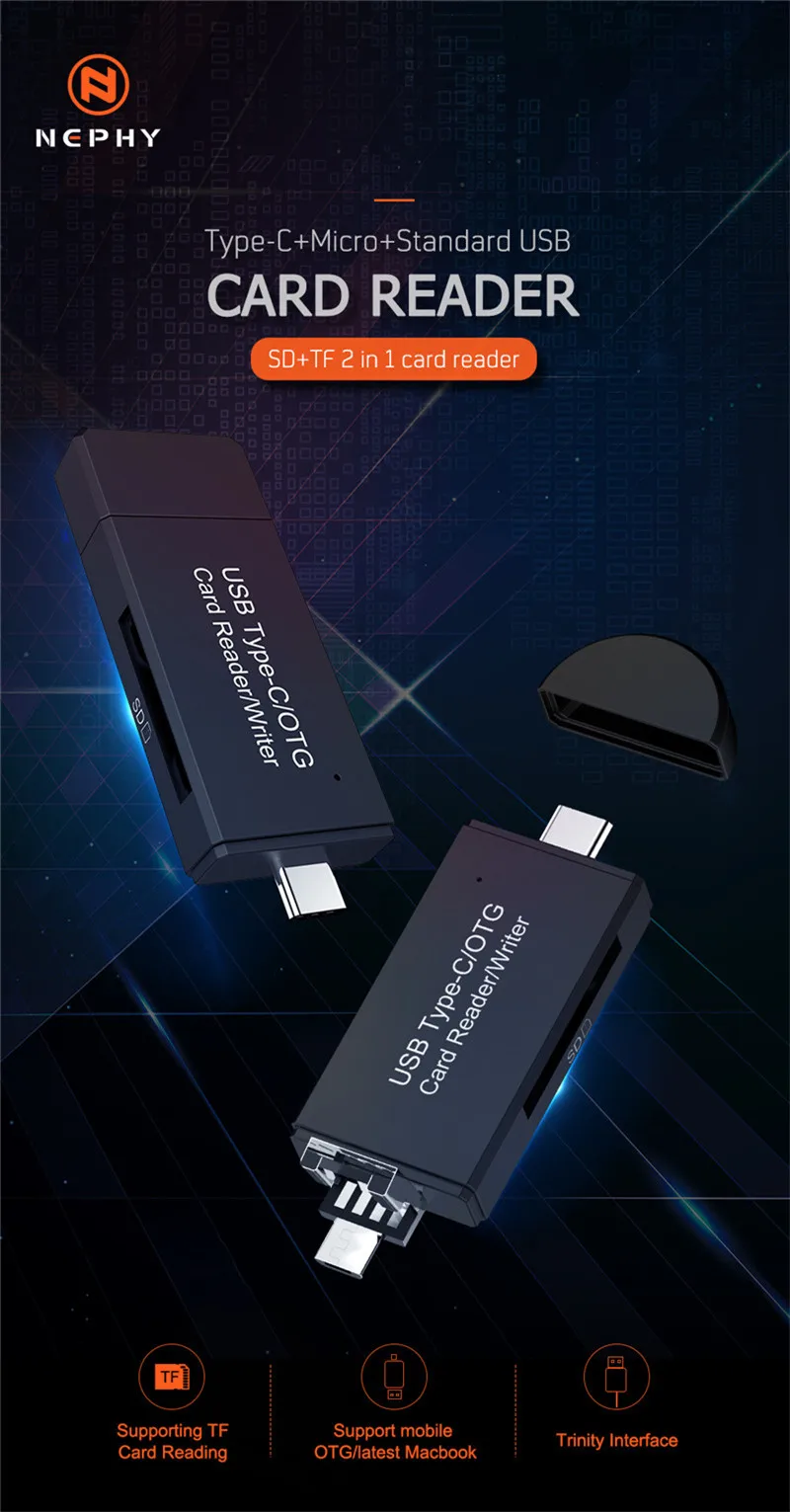 USB 3,0 считыватель карт памяти type c OTG android адаптер кардридер для micro SD TF microsd ноутбука Настольный компьютер usb интерфейс