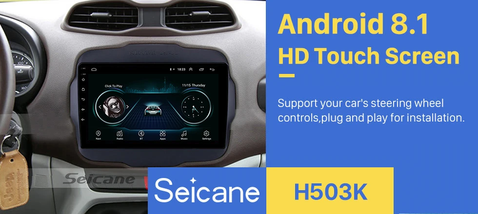 Seicane " Android 8,1 2Din автомобильный gps радио для Jeep Renegade мультимедийный плеер с USB Bluetooth wifi 1080P Aux