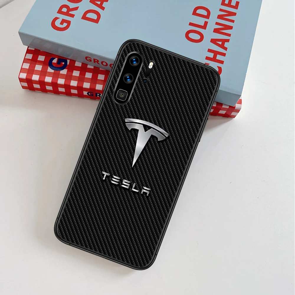 

Tesla Luxury Sport Car Phone Case For Huawei P Mate Smart 10 20 30 40 Lite Z 2019 Pro black Prime Soft Cover Fashion Waterproof