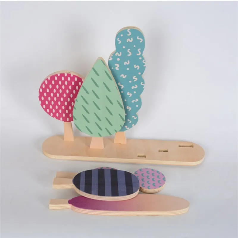 INS скандинавские деревянные елки украшения для детской комнаты Детские игрушки