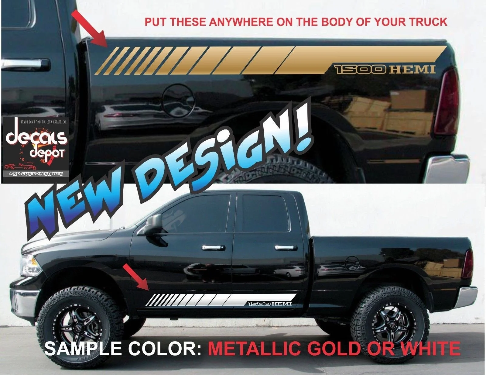 

Для 2 шт. подходит к DODGE RAM 1500 2500HD 3500HD 5,7 L 6,4 виниловые переводные полосы