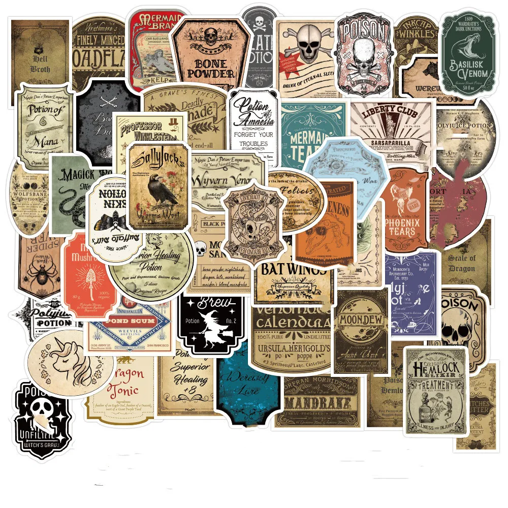 

10/50 шт., виниловые наклейки для бутылок с водой