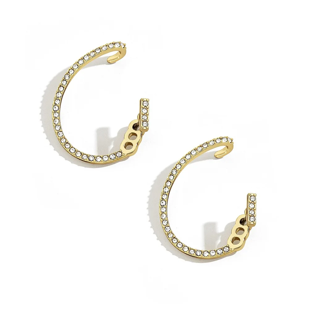 Женские серьги-каффы в виде стразы Разноцветные серьги-клипсы с кристаллами и