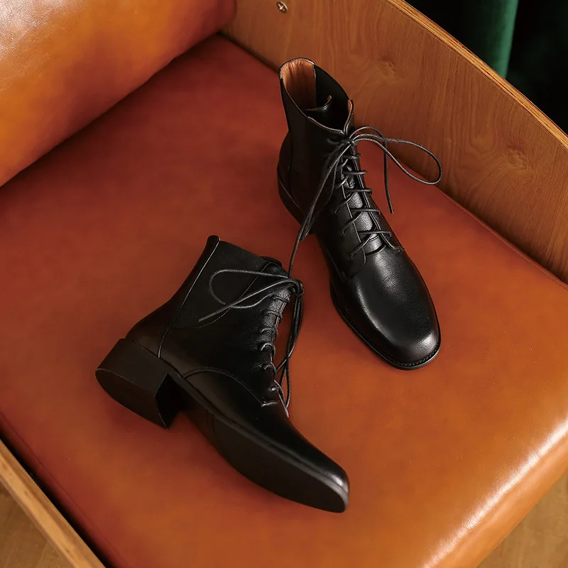 Женские ботинки Mordoan из натуральной коровьей кожи в британском стиле ретро на