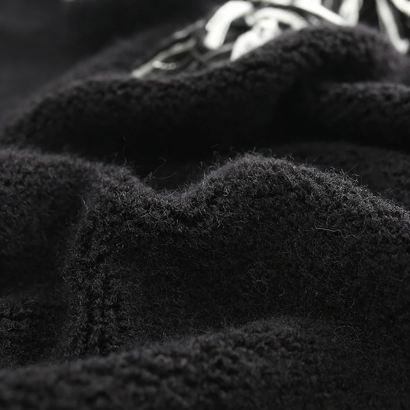 Женский кашемировый кардиган в клетку однобортный теплый свитер с кисточками и