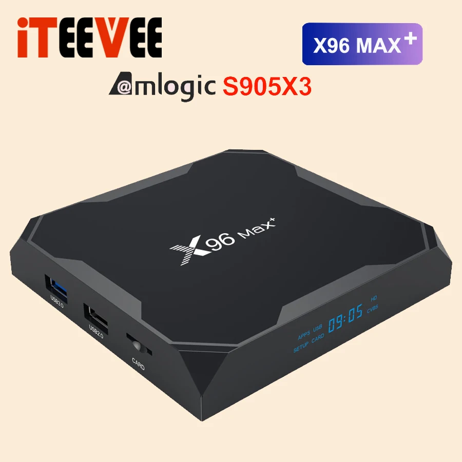 ТВ-приставка X96 MAX Plus Android 9.0 1 шт. 4 Гб ОЗУ Amlogice S905X3 2 ГБ 16 8K видеоплеер 4G и 5G Dual Wi-Fi Youtube