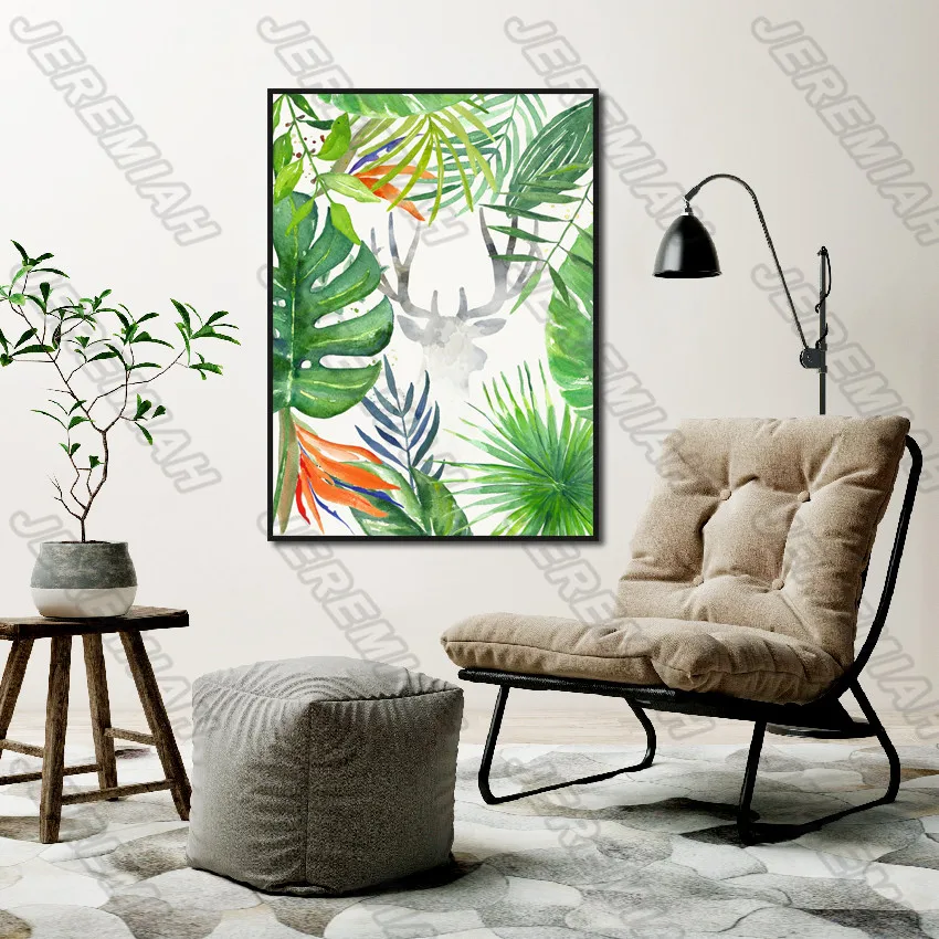 

Tropical Plant Leaf Poster Nordic Style Wall Art Canvas Print Painting Modern Living Room Decoration