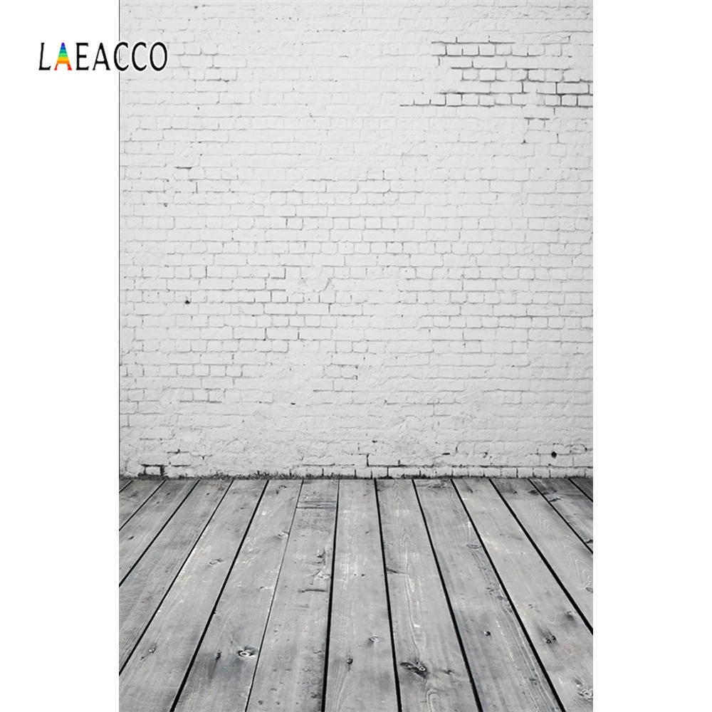 Laeacco Ретро коричневые однотонные гранж кирпичная стена деревянный пол для