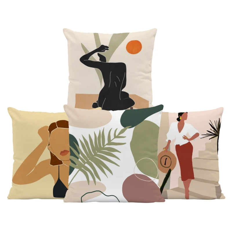 

Наволочка для подушки в скандинавском стиле с абстрактным геометрическим рисунком