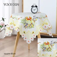 europe satin lace rabbit easter embroidered table cover cloth towel kitchen tablecloth party birthday decor
