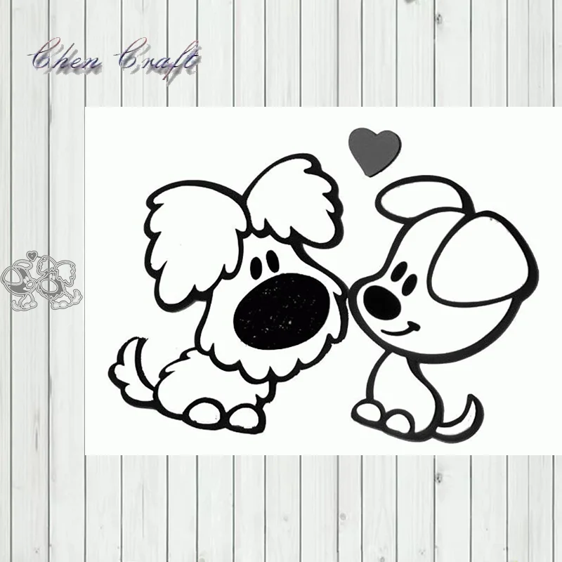 

Металлические Вырубные штампы Щенок любовь для «сделай сам» Скрапбукинг фото картон Декор поставки тиснение штампы шаблон