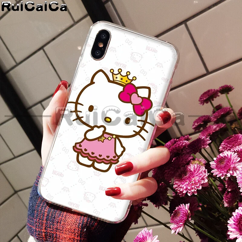 A11 RuiCaiCa прекрасный розовый чехол hello kitty Coque Shell для телефона iPhone 5 5Sx 6 7 7plus 8 8Plus X XS MAX XR - Цвет: A11