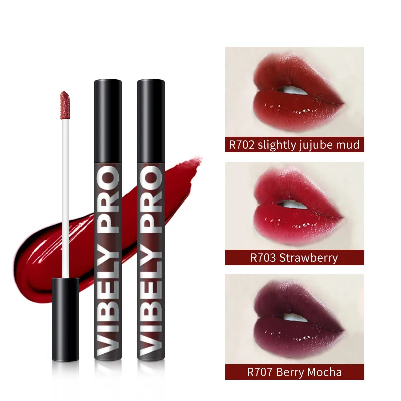 

Mirror Lip Gloss Glass Transparent Lipstick Glossy Moisturizing Long Lasting Film Locking Color Makeup Lip Care Cosmetic