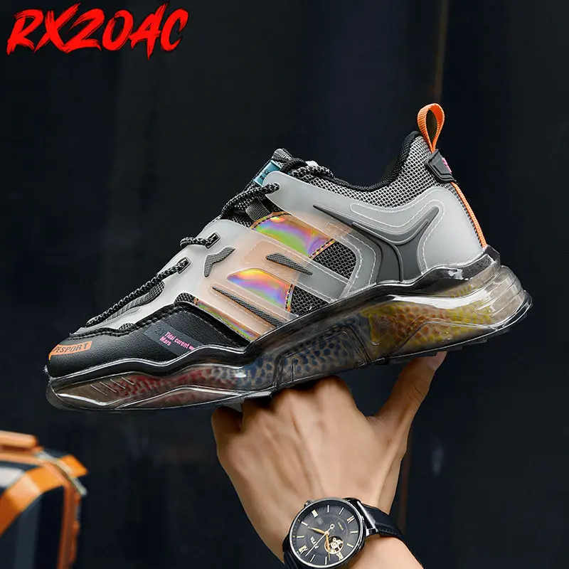 

Big Size Male Sneakers Thick Bottom Lace Up Men's Sports Shoes Low Top Running Shoes Men Mesh Breathable White Athletic Shoe L48