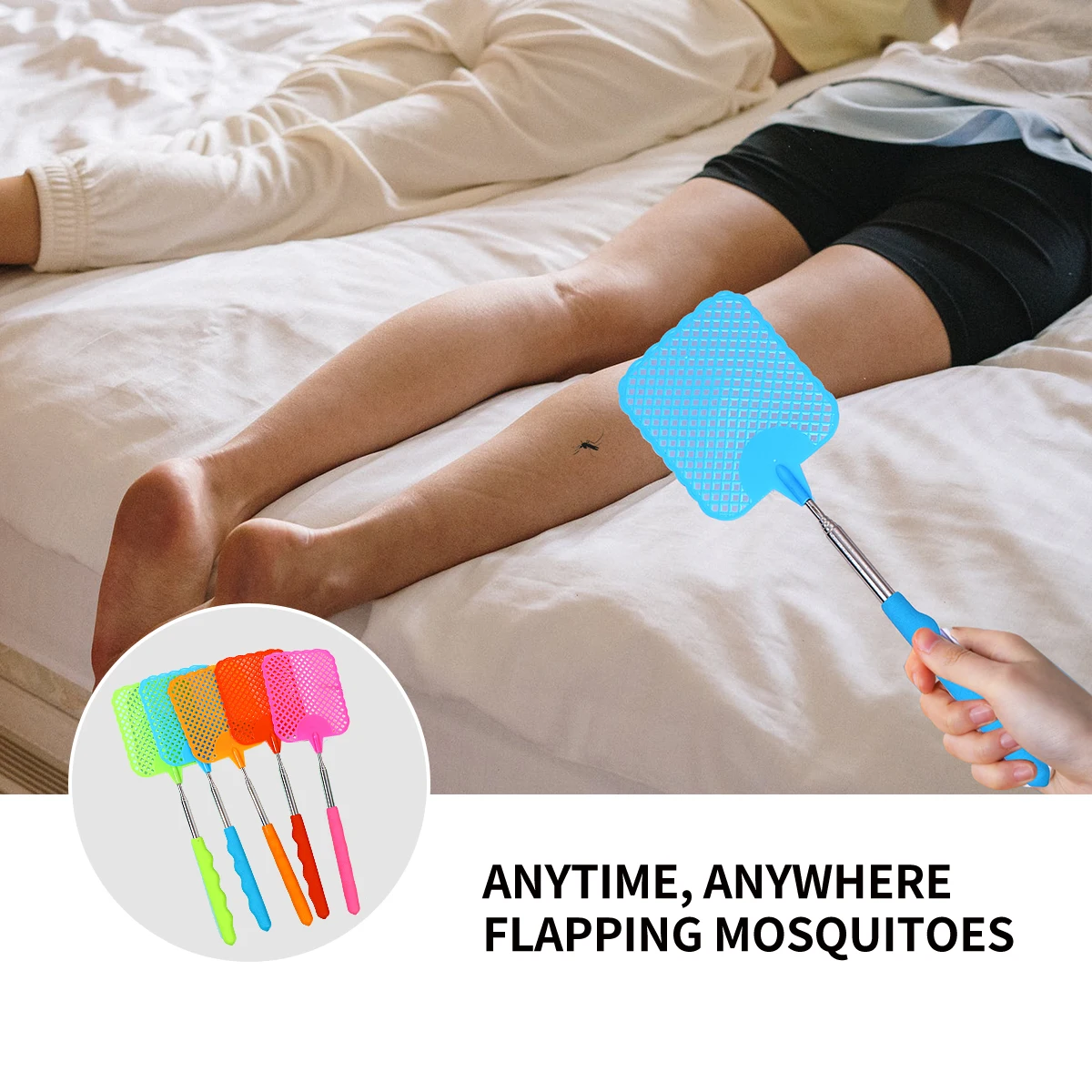 10 шт. регулируемая пластиковая мухобойка домашняя длинная ручка отпугиватель