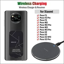 Qi Wireless Charging Adapter for  Xiaomi Poco F1 F3 F2 Pro M2 M3 Pro X2 X3 NFC X3 Pro Wireless Charger+USB Type C Receiver