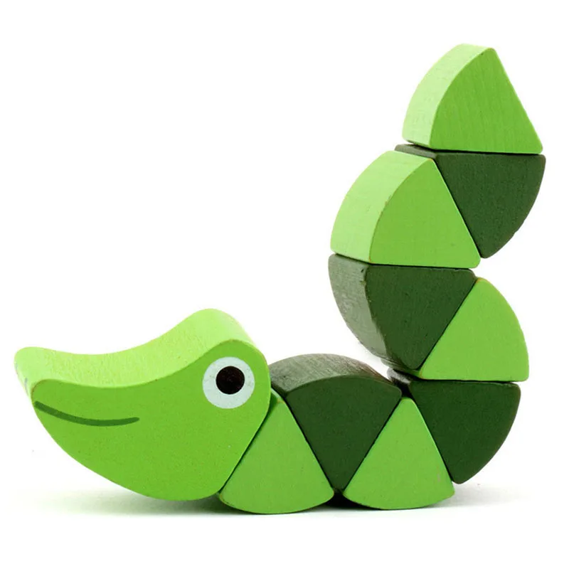 Colorful Wooden Worm Puzzles Kids Learning Educational Didactic Baby Development Toys Fingers Game for Children Montessori Gift
