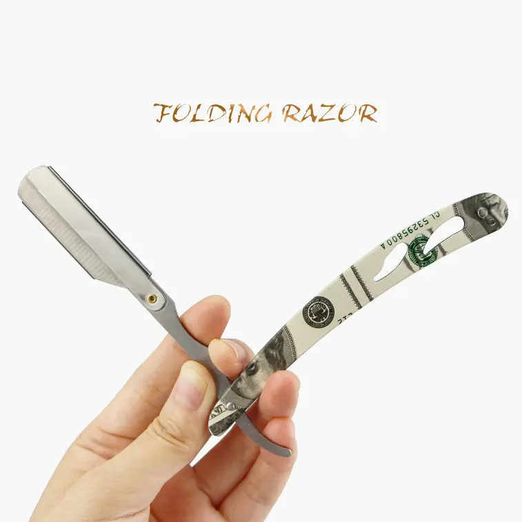 20Pcs Colourful Professional Manual Shaver Straight Edge Stainless Steel Sharp Barber Razor Folding Shaving Beard Cutter