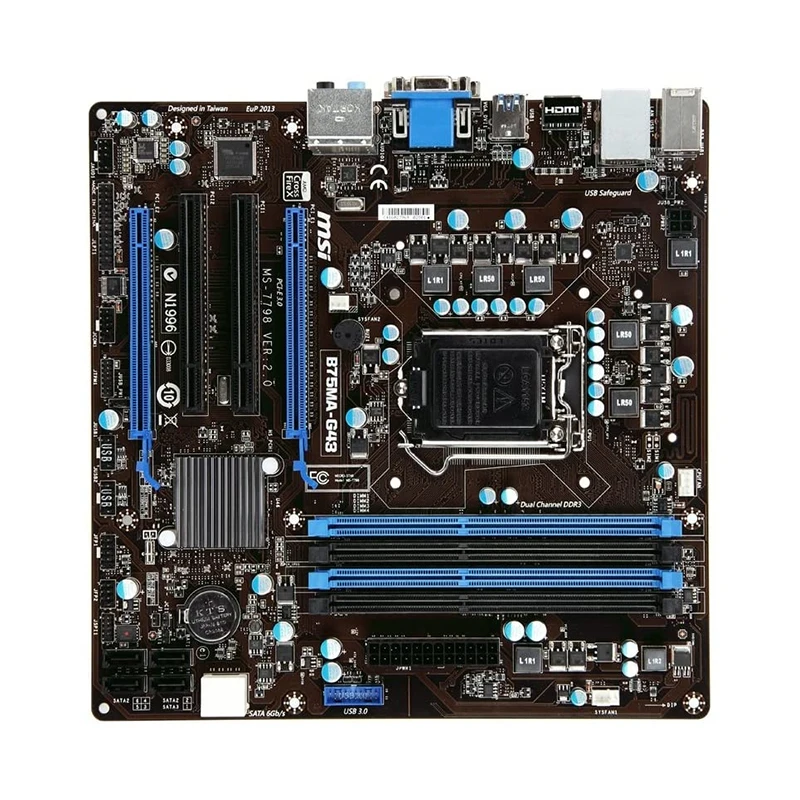 msi b75ma g43 lga 1155 intel b75 b75m desktop motherboard ddr3 32gb ram support kit xeon e3 1245 v2 i7 3770k cpus pci e 3 0 hdmi free global shipping