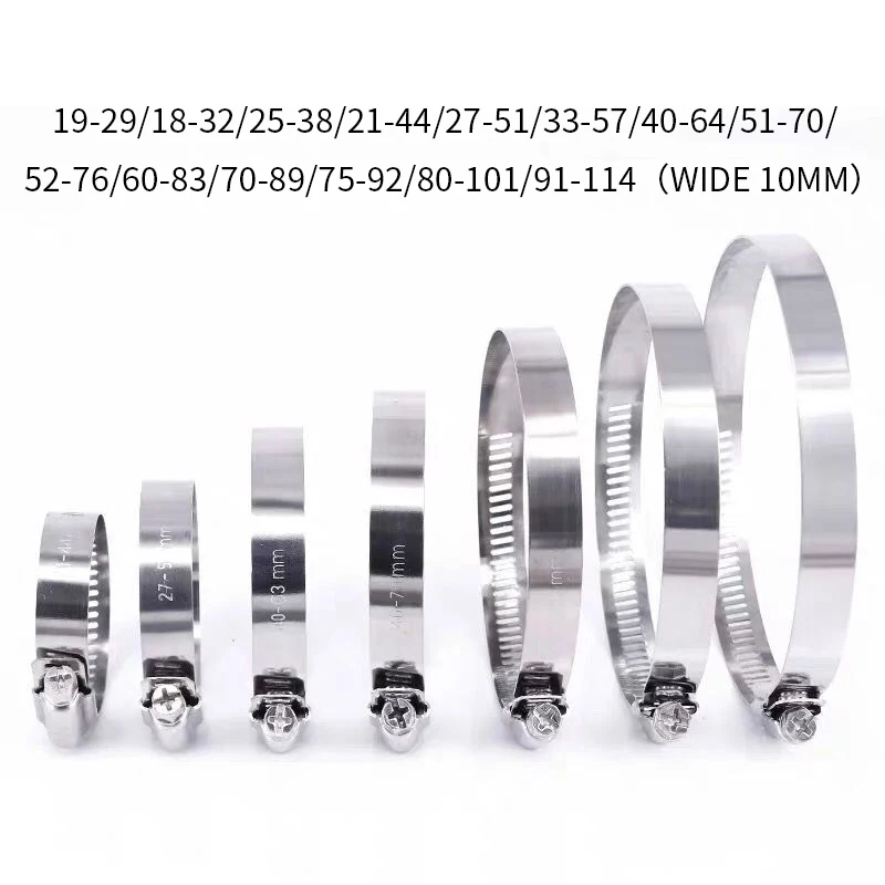 Junejour 100 шт. регулируемые Червячные хомуты для шланга комплект топливной Линии
