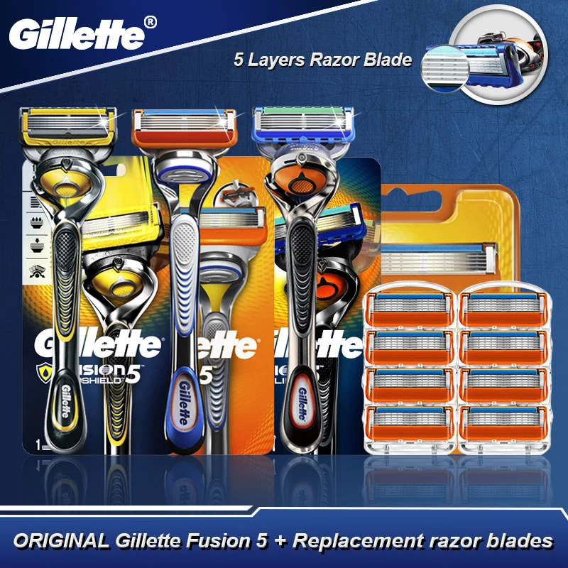 

Gillette Fusion 5 Original Fusion Proglide Proshield Shaving Safety Razor With Replaceable Blades Cassettes For Men Hot