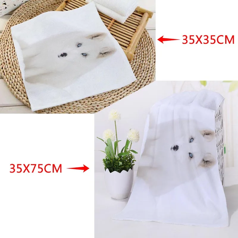 Полотенца квадратные из микрофибры с принтом Арктическая лисица 35x35 см 35x75 | Дом и