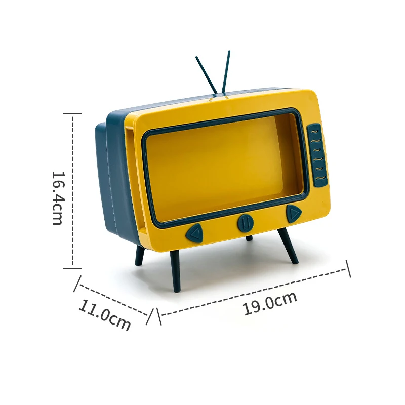 

Rectangular Modern New TV Tissue Box Desktop Paper Holder Dispenser Storage Napkin Case Organizer With Mobile Phone Holder