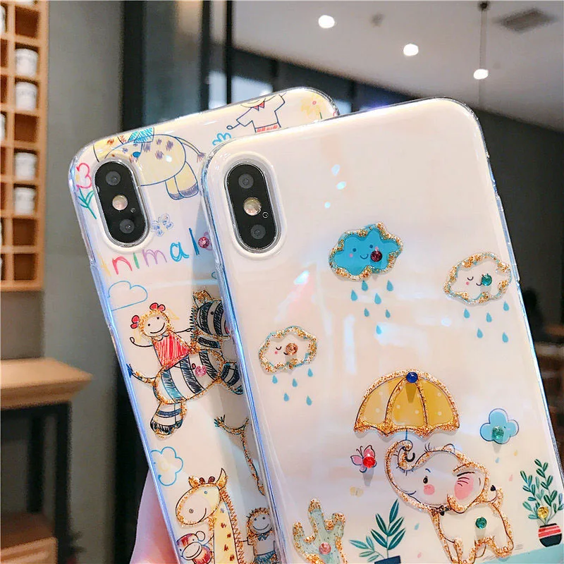 Милые голубые легкие мягкие чехлы со слоном для huawei P30Lite P20 mate 20 Pro Honor V20 20Pro 20i 9X Pro Nova 3 3i 4 5 5i задняя крышка