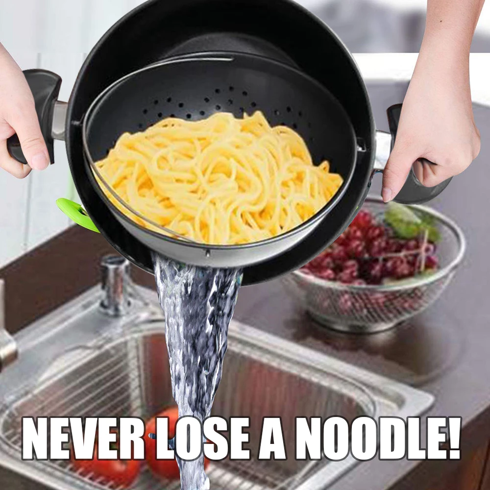 Кастрюля для приготовления пищи со встроенным ситечком фильтр воды