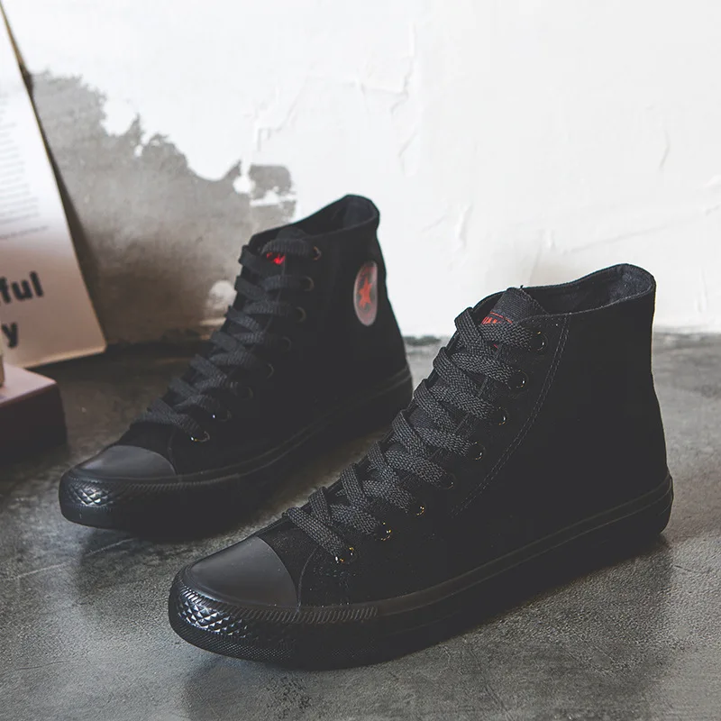 Men Canvas Sneakers Lovers Comfortable Shoes Flats Casual Black Breathable Walking Plus Large Size 39-48 Tenis Masculino | Обувь