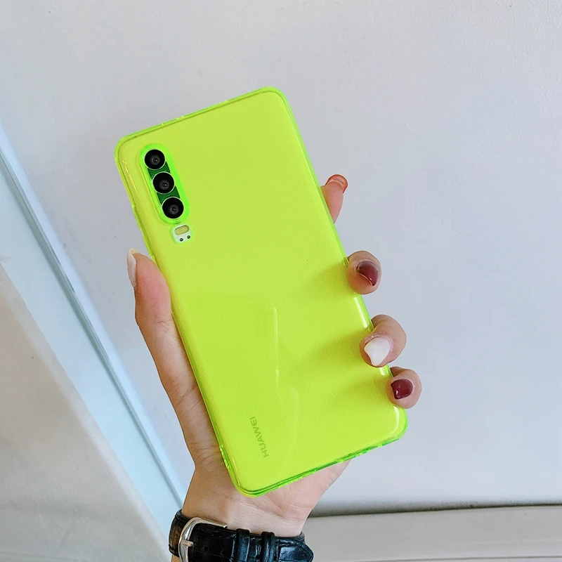 Флуоресцентный неоновый яркий цветной Мягкий Силиконовый ТПУ прозрачный чехол