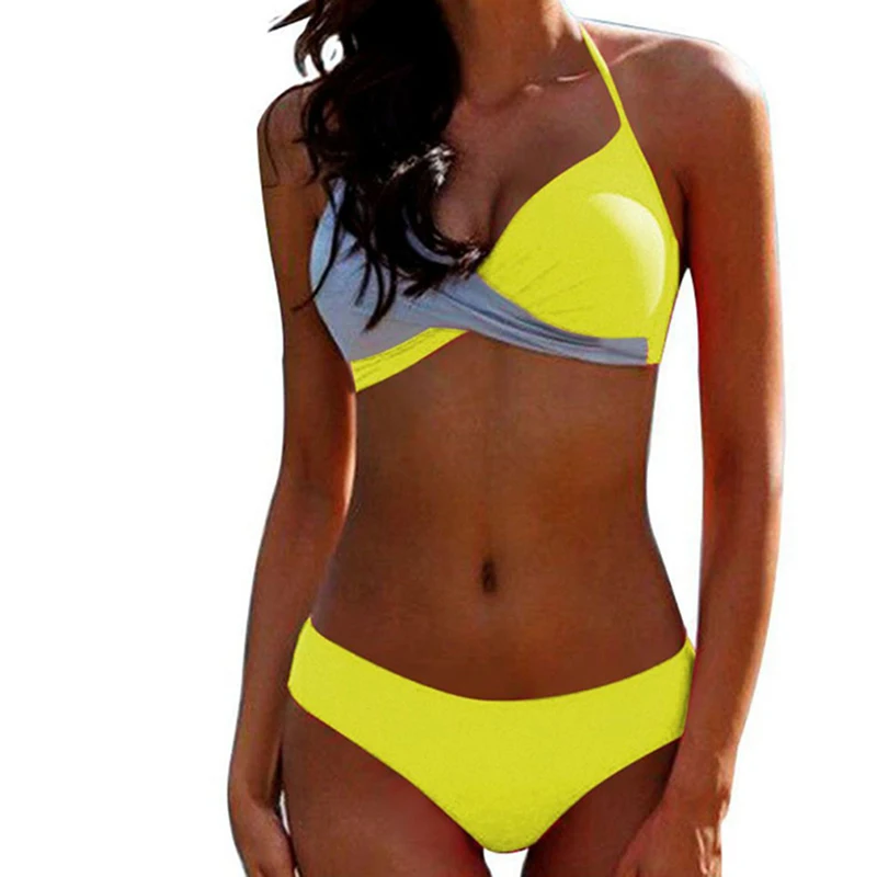 

Sexy Women Bikini Swimsuit Push Up Swimwear Twisted Bandage Bra Thong Biquini Bikini Suit Summer Beach Bathing Suit