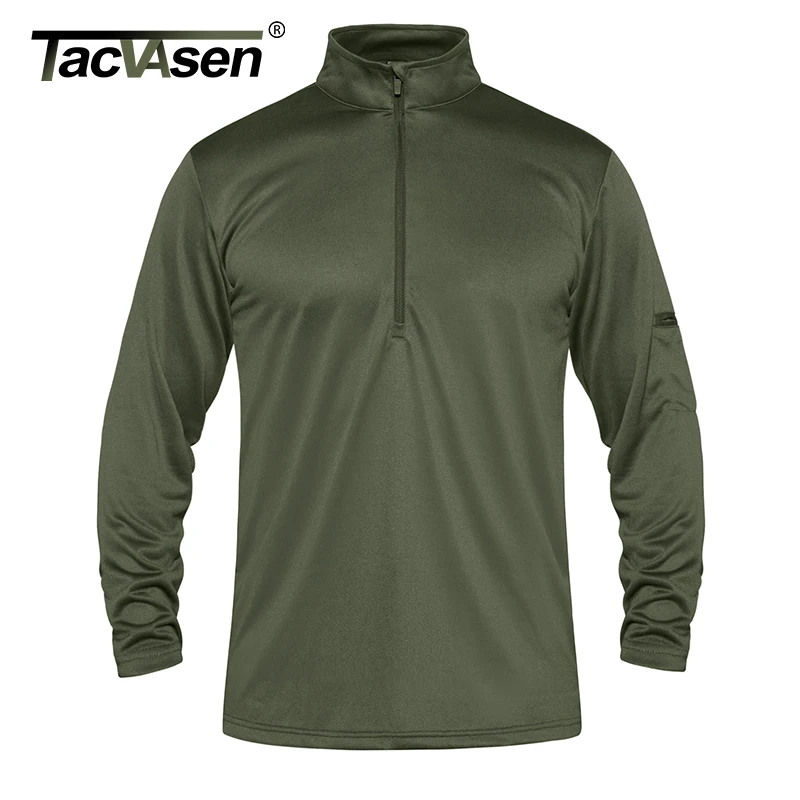

TACVASEN Summer Military Performance T-shirts Men Long Sleeve Quick Dry Tactical Airsoft T-shirts Lightweight Hike Work Top Tees