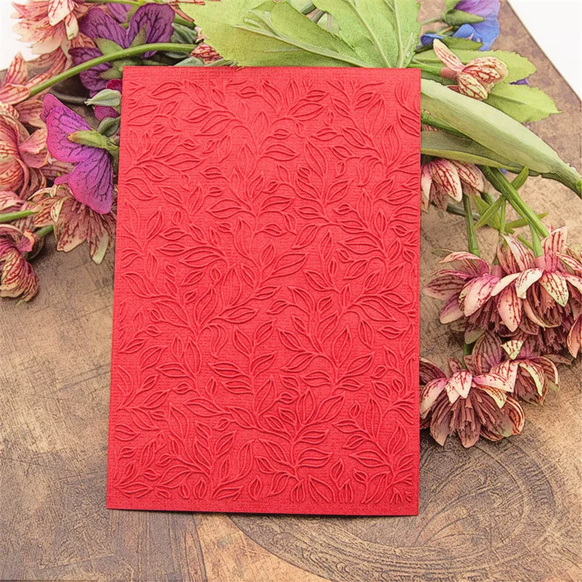 

10.5x14.8cm Vine leaves Embossing folders Plastic bump Scrapbooking DIY Template Fondant indentation Cake Photo Album Card Make