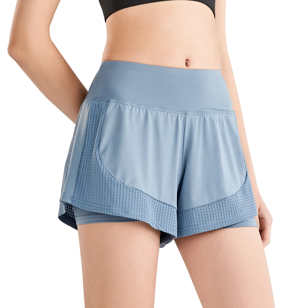 

Women Plus Size Sport Shorts 2in1 4XL Anti Glare Sweat Wicking Short Running Pants