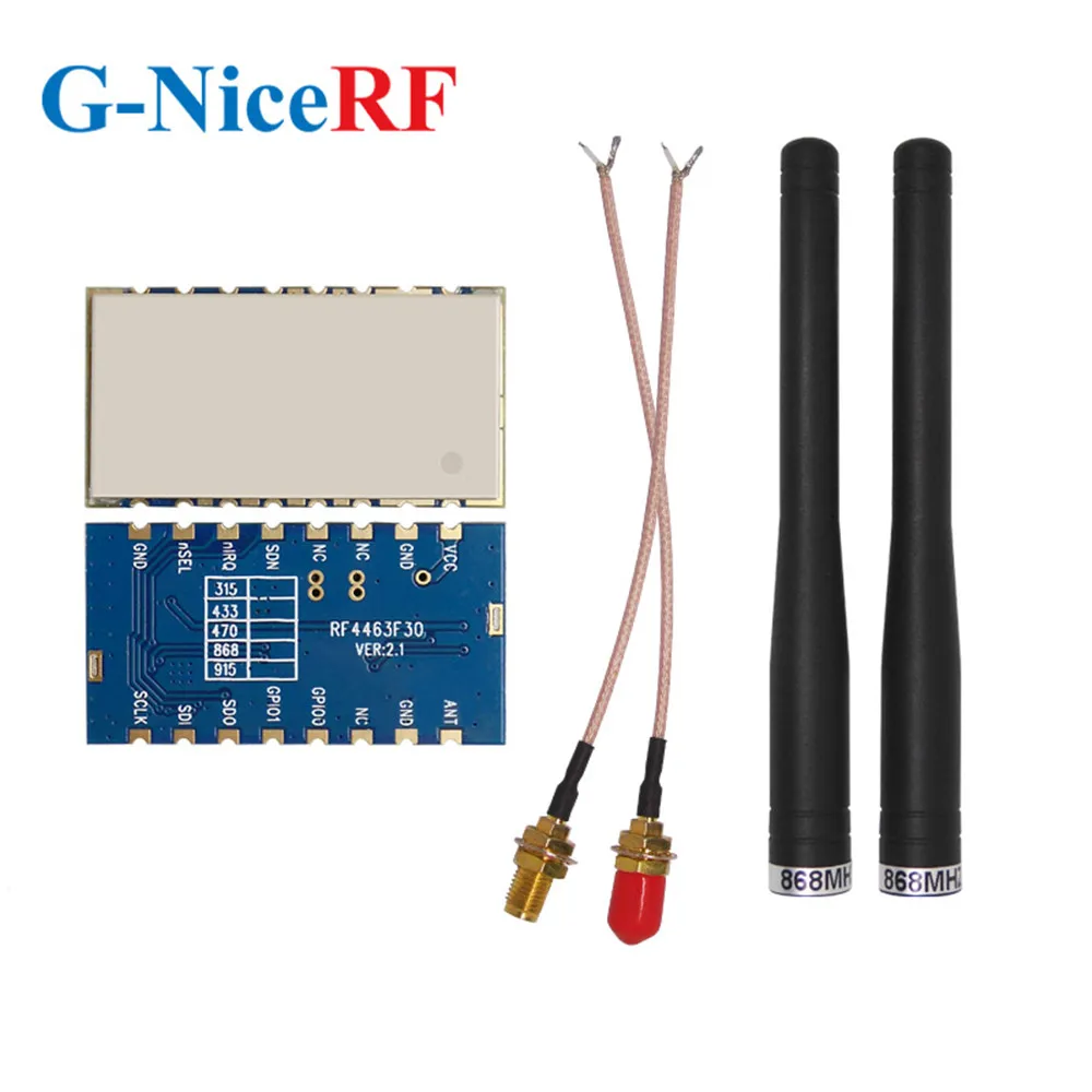 5 шт./лот RF4463F30 Embedded 500mW FSK Si4463 868 МГц беспроводной модуль + шт. 915 резиновая антенна|lot
