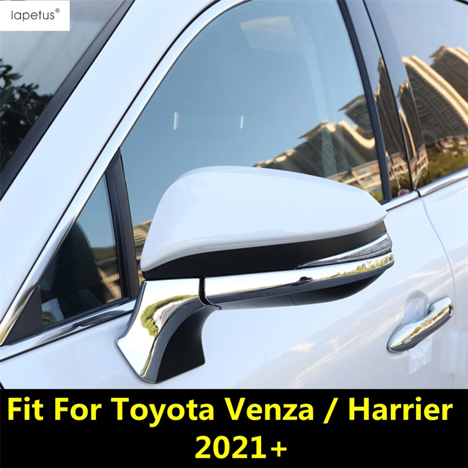 

ABS Chrome Carbon Fiber Black Car Rearview Mirror Rubbing Protective Strip Decor Cover Trim For Toyota Venza / Harrier 2021 2022