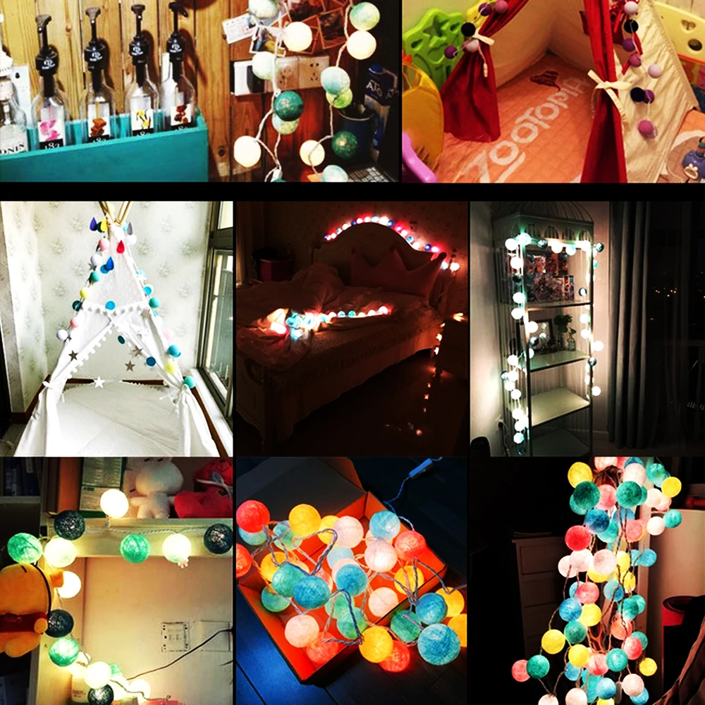3 м светодиодный хлопковый шар декоративный уличный светильник гирлянда для