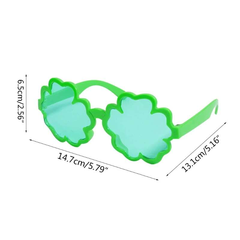 

1PC StPatricks Day Shamrock Sunglasses Party Costume Accessories Party Favor Supplies Glitter Eyewear Performance Prop