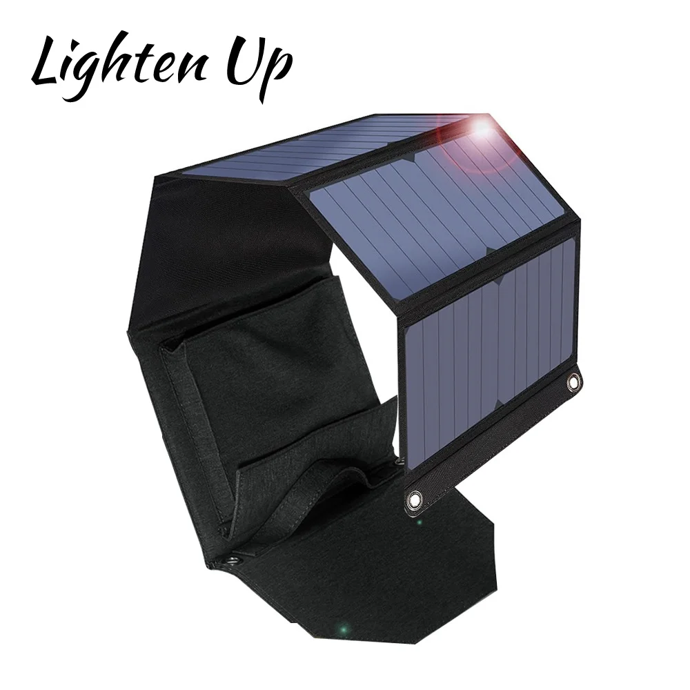 

Портативное зарядное устройство для солнечной панели 30 Вт, 5 складные панели солнечных батарей, 2 USB-интерфейса, максимальная конверсионная ...