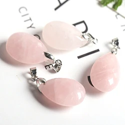 Натуральная подвеска в форме капли Смешанные Подвески - Цвет камня: PINK QUARTZ